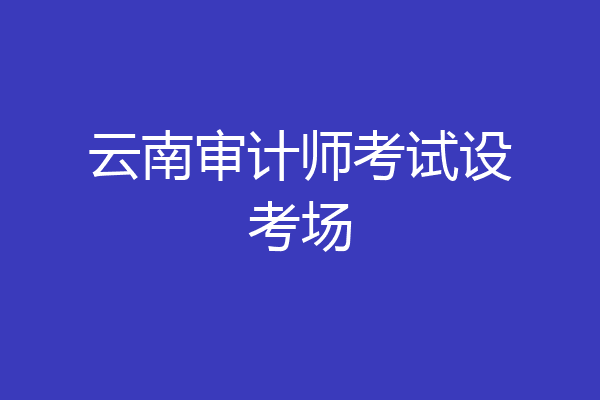 云南审计师考试设考场
