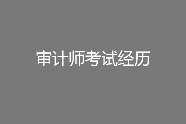 审计师考试经历