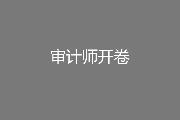 审计师开卷