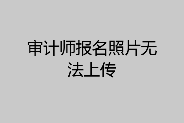 审计师报名照片无法上传