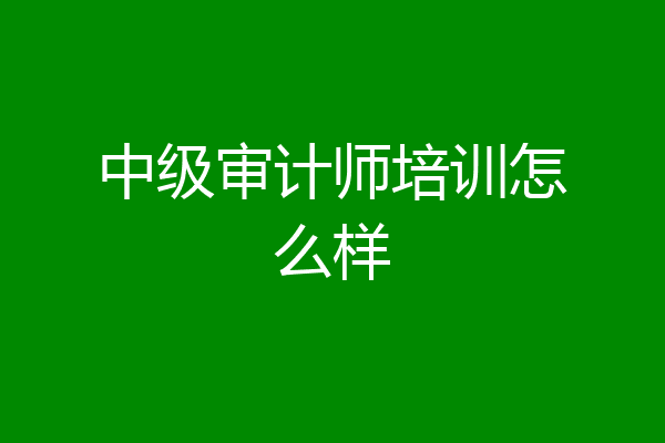 中级审计师培训怎么样