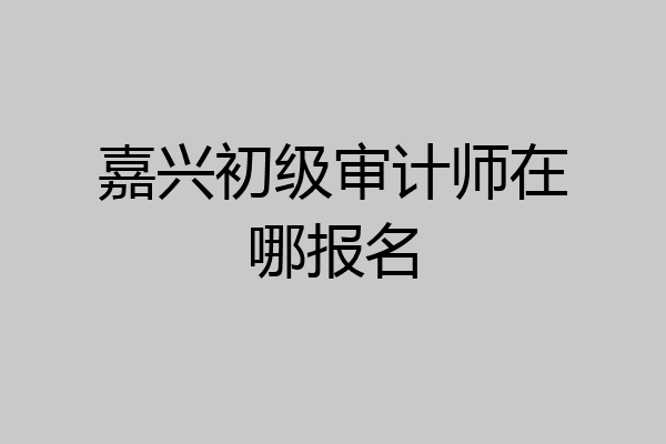 嘉兴初级审计师在哪报名