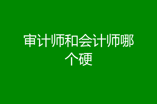 审计师和会计师哪个硬