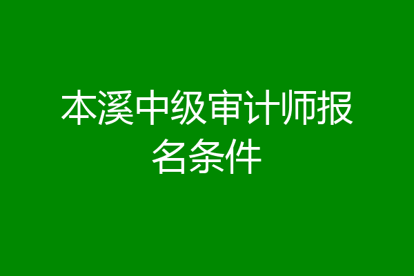 本溪中级审计师报名条件