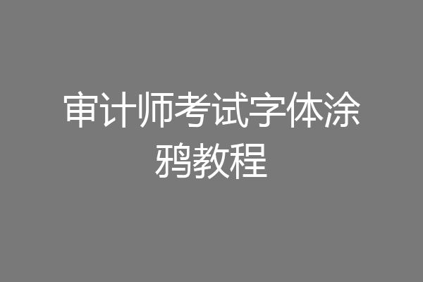 审计师考试字体涂鸦教程