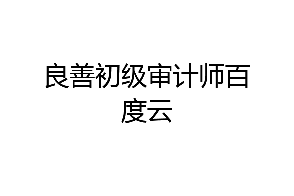 良善初级审计师百度云