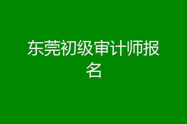 东莞初级审计师报名