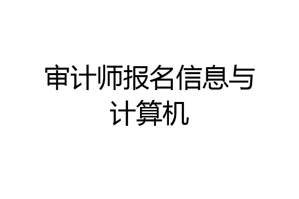 审计师报名信息与计算机