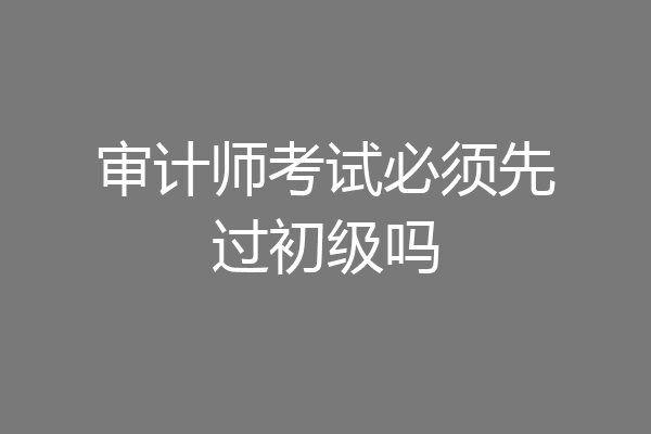 审计师考试必须先过初级吗