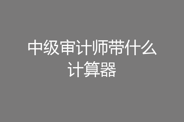 中级审计师带什么计算器