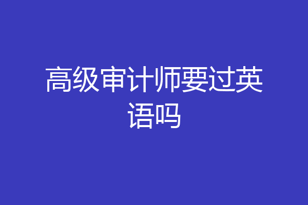 高级审计师要过英语吗