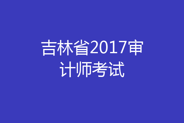 吉林省2017审计师考试