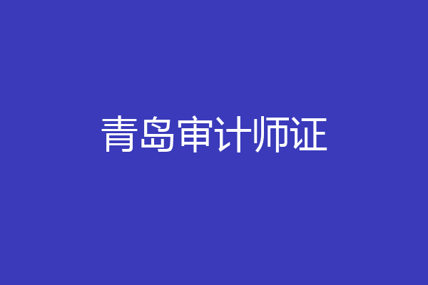青岛审计师证