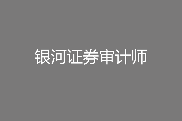 银河证券审计师