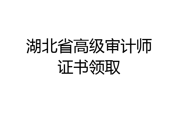 湖北省高级审计师证书领取