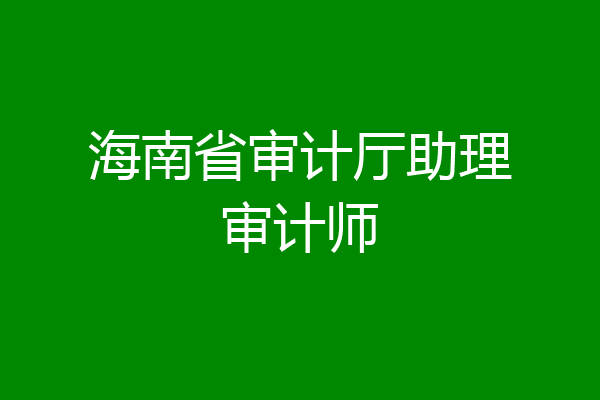 海南省审计厅助理审计师