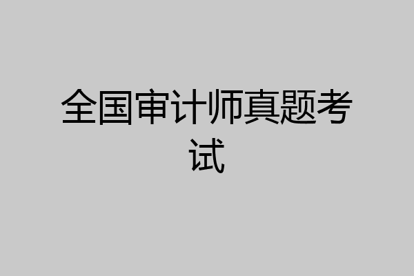 全国审计师真题考试