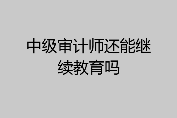 中级审计师还能继续教育吗