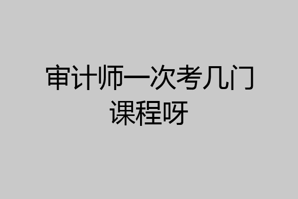 审计师一次考几门课程呀