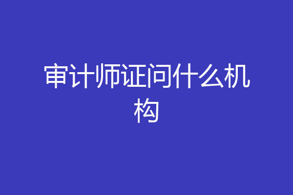 审计师证问什么机构