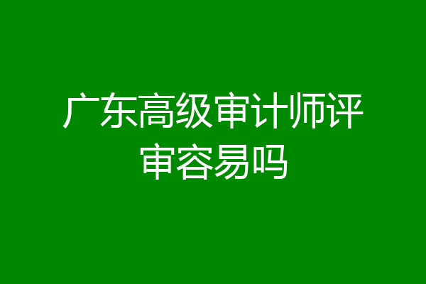 广东高级审计师评审容易吗