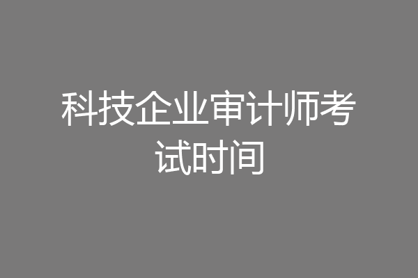 科技企业审计师考试时间