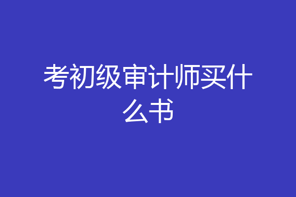 考初级审计师买什么书