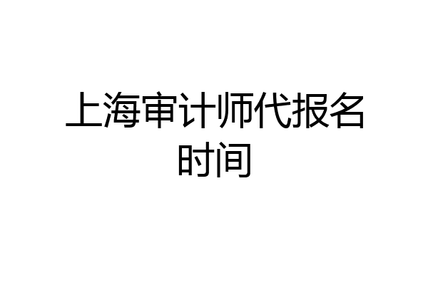 上海审计师代报名时间