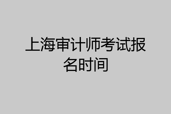 上海审计师考试报名时间