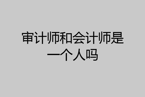 审计师和会计师是一个人吗