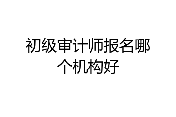 初级审计师报名哪个机构好
