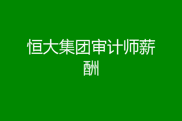恒大集团审计师薪酬
