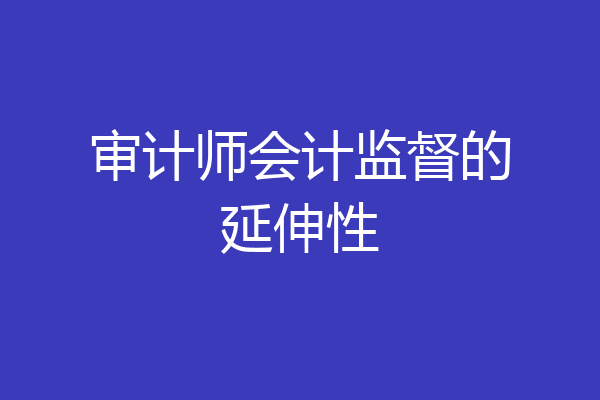 审计师会计监督的延伸性