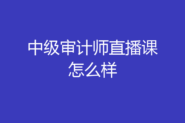 中级审计师直播课怎么样