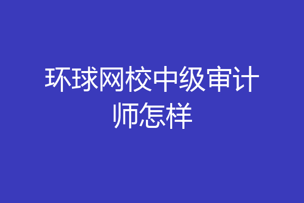 环球网校中级审计师怎样
