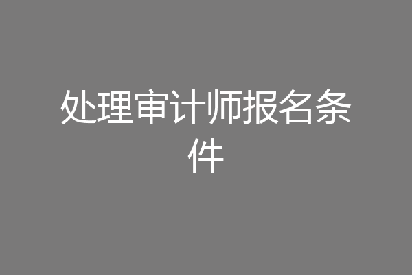 处理审计师报名条件