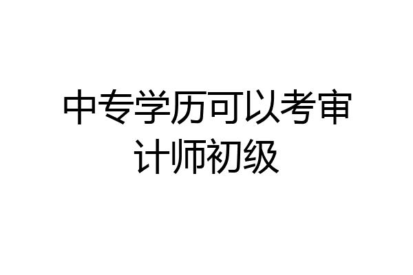 中专学历可以考审计师初级