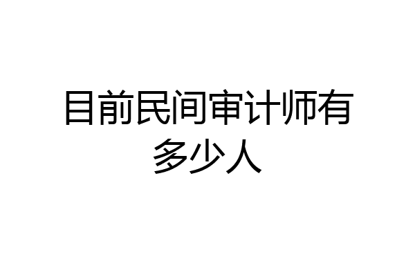 目前民间审计师有多少人