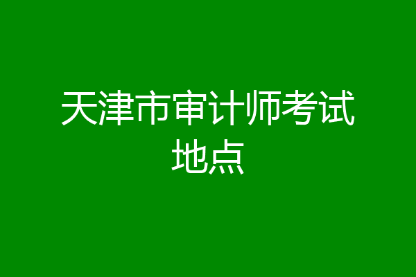 天津市审计师考试地点