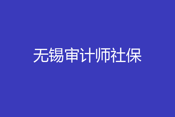 无锡审计师社保