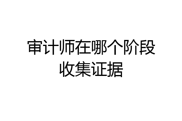 审计师在哪个阶段收集证据