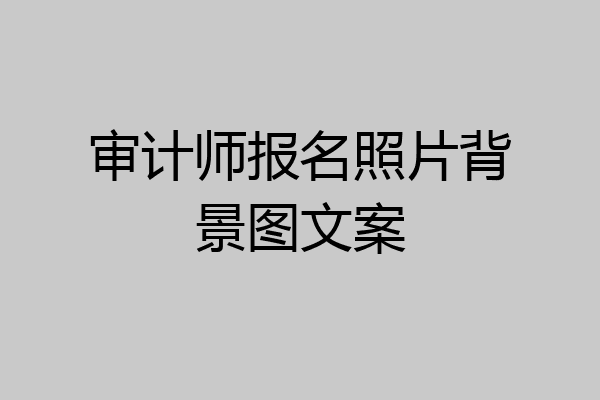 审计师报名照片背景图文案