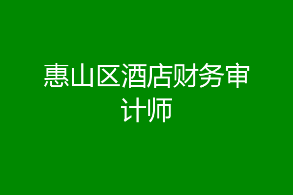 惠山区酒店财务审计师
