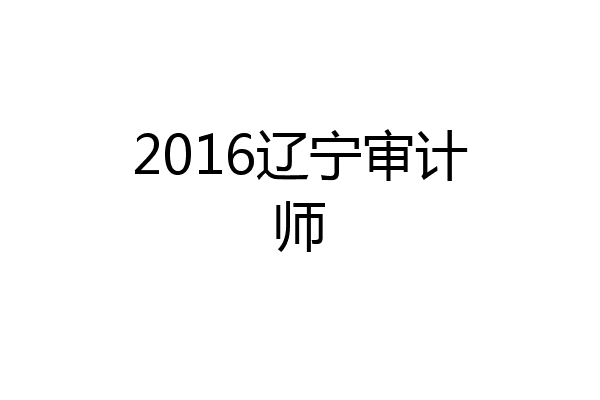 2016辽宁审计师