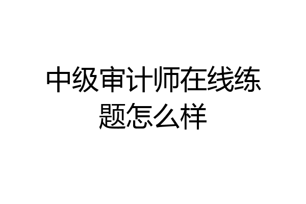 中级审计师在线练题怎么样