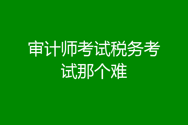 审计师考试税务考试那个难