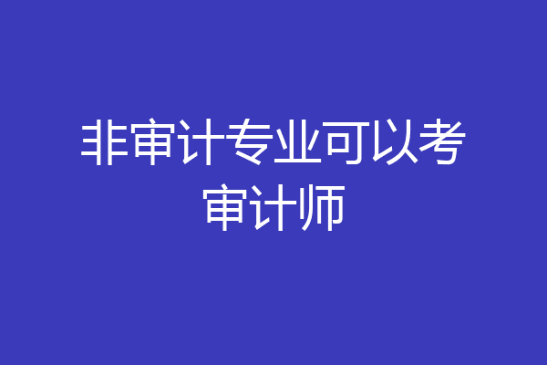 非审计专业可以考审计师