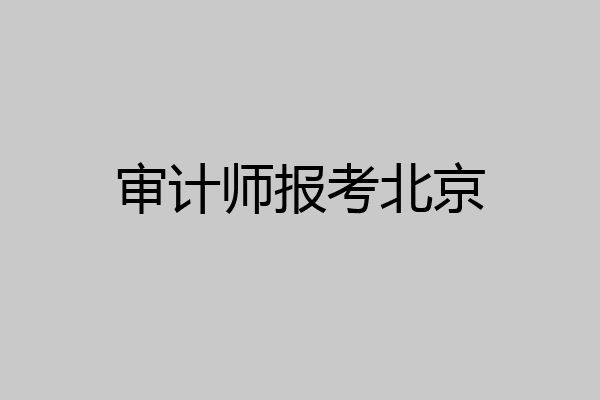 审计师报考北京