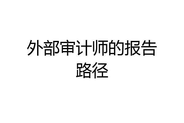 外部审计师的报告路径