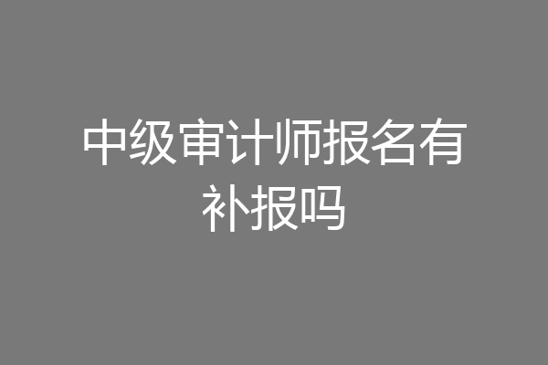 中级审计师报名有补报吗